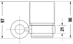 Duravit 99201000 - Porta spazzolini da parete D-CODE, destra, cromo lucido