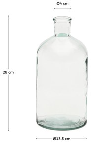 Kave Home - Vaso Brenna in vetro trasparente 100% riciclato 28 cm