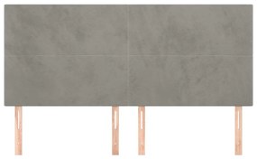 Testiere 4 pz grigio chiaro 100x5x78/88 cm in velluto