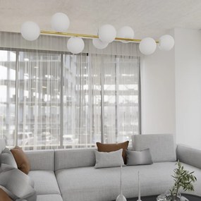 Lampadario a sospensione GRAVITY 8 Nero/Bianco e Oro 8xE14