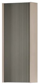 Pensile bagno Niwa laccato opaco sabbia con vetro grigio carbone, 1 anta apertura da sinistra P 17 x L 30 x H 78.5 cm