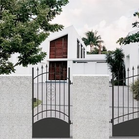 Cancello manuale battente Marmolada in ferro, apertura a destra, L 104.5, H 180-195 cm, di colore nero