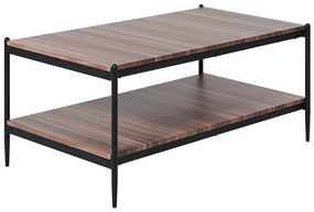 Tavolino legno scuro e nero 100 x 52 cm AVOCA Beliani