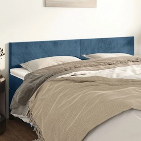 Testiera 2 Pz Blu Scuro 80x5x78/88 Cm İn Velluto /