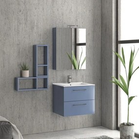 Kamalu - mobiletto lavabo 60 cm con due 2 cassetti lavabo incasso el-60l