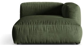 Parte divano componibile verde (con penisola a destra) con rivestimento in velluto Martina – Micadoni