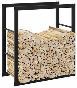 Rastrelliera Per Legna Da Ardere Nera 55x30x61 Cm İn Acciaio /