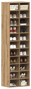 Scarpiera Rovere Artigianale 54x34x183 Cm İn Legno Multistrato /