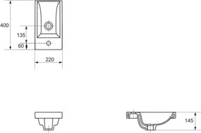 Cersanit K32-001-BOX - Lavabo da incasso COMO 22x40 cm ceramica/bianco lucido