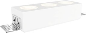 Portafaretto Rettangolare 220x80mm 3xGU10 in Gesso Pitturabile