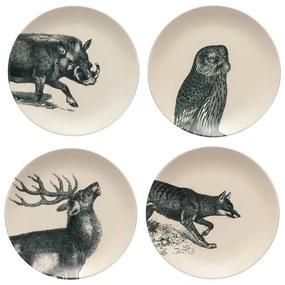 Piatti da dessert beige-neri in set di 4 pezzi in gres ø 22 cm Elements - Costa Nova