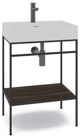 Mobile sottolavabo e lavabo Outline per vasca centrale nero L 60 x H 89 x P 45.5 cm