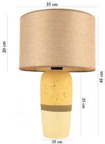 Lampada da tavolo RAMZES 1xE27/40W/230V beige/giallo