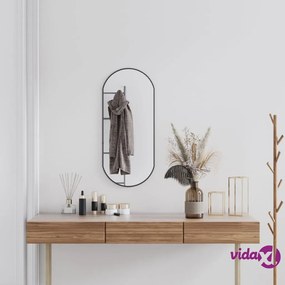 vidaXL Specchio da Parete Nero 80x35 cm Ovale