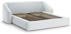 Letto matrimoniale imbottito grigio chiaro con contenitore con rete inclusa 180x200 cm Campi – Cosmopolitan Design