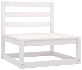 Set divani da giardino 5 pz bianco in legno massello di pino