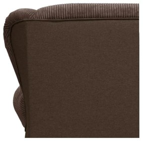 Chaise longue marrone scuro con rivestimento in velluto a coste Lord – Ropez