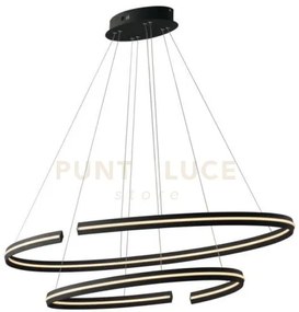 Sospensione led clarke nera 88w 11000lm 3000k 120x60x124cm led-clar...