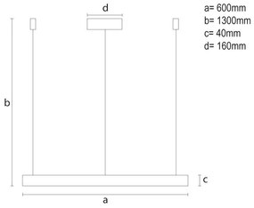 Lampadario a sospensione con filo LED dimmerabile LED/42W/230V 3000-6500K + telecomando