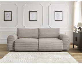 Divano in grigio chiaro/beige allungabile con rivestimento in velluto a coste 257 cm Lucien – Bobochic Paris