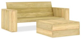 Set divani da giardino 2 pz in legno di pino impregnato