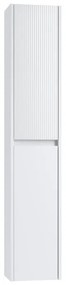 Colonna per mobile bagno Niwa 2 ante P 27 x L 30 x H 160 cm laccato opaco bianco con vetro bianco cannettato