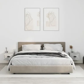 Comodini a parete 2 pz grigio cemento 41,5x36x28 cm