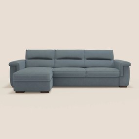 Magnolia divano letto angolare con Penisola Contenitore - Materasso H18 cm in tessuto smacchiabile T05 carta da zucchero
