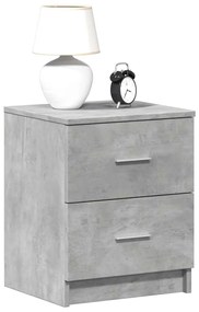 Comodino Con 2 Cassetti Grigio Cemento 40x36x50 Cm /