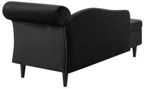 Chaise longue in velluto nero versione destra LUIRO Beliani