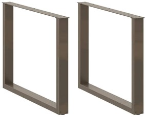 Gambe Tavolo Pranzo A U 3 Pz 100x(72-73) Cm Acciaio /