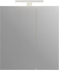 Kamalu - Specchio bagno contenitore 65 cm colore bianco opaco | LAC-EOLO-65