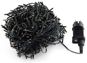 Catenaria Natalizia LED 8 GIOCHI DI LUCE 38m C.VERDE IP44 Colore Bianco Caldo 2200 - 2300 °K