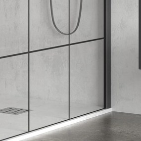 Box doccia 90x80 con telaio nero e porta apertura totale 90cm NICO-3500 - KAMALU