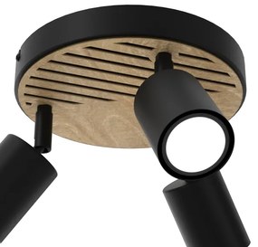 Faretto TERRA 3xGU10/8W/230V nero/quercia