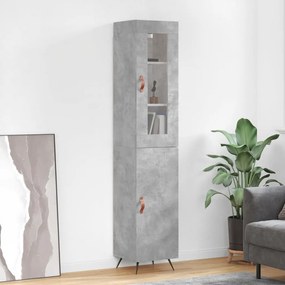 Credenza Grigio Cemento 34,5x34x180 Cm İn Legno Multistrato /