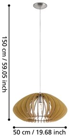 Eglo 95257 - Lampadario COSSANO 2 1xE27/60W/230V