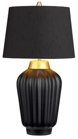 Lampada Da Scrivania Contemporanea Bexley Porcellana Nero Ottone 1 Luce E27