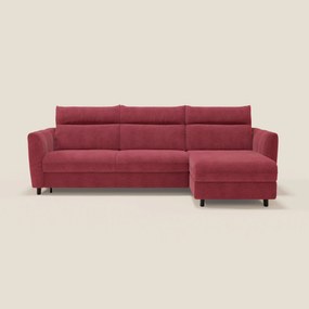 Peonia divano letto angolare con Penisola Contenitore - Materasso H18 cm in Bouclé Impermeabile T07