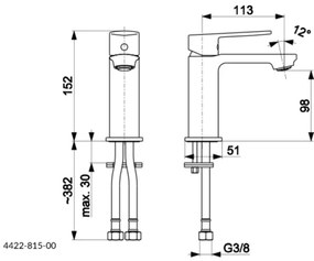 KFA Armatura 4422-815-00 - Rubinetto del lavandino + scarico AGAT 15,2 cm cromo lucido