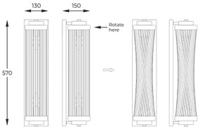 Zuma Line W0528-02M-F7AC - Applique SERGIO 2xE14/60W/230V oro