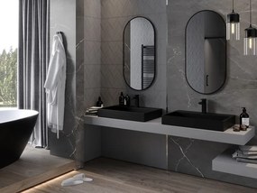 Mexen Loft specchio da bagno ovale 100 x 50 cm, cornice nera - 9851-100-050-000-70