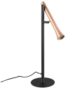 Lampada da tavolo a LED in nero e oro con paralume in metallo (altezza 53 cm) Fiato - Trio