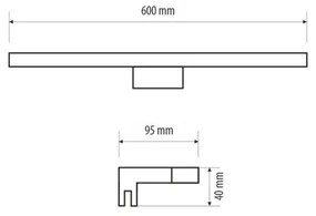 Illuminazione a LED per specchi da bagno MIRROR LED/9W/230V 60 cm IP44 nero