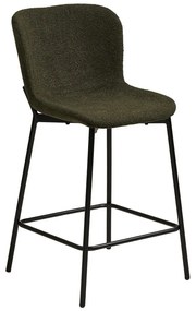 Sgabello da bar verde scuro imbottito (altezza della seduta 65 cm) Maceda – House Nordic