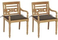 Sedie Batavia 2 pz con Cuscini Talpa in Massello di Teak cod mxl 6133