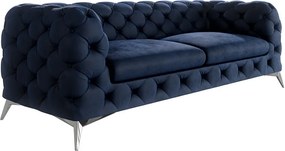 Divano blu scuro con rivestimento in velluto 225 cm Chelsea – Ropez