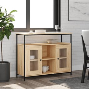 Credenza Rovere Sonoma 100x35x80 Cm İn Legno Multistrato /
