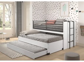 Letto da bambini a castello/estraibile bianco con scrivania con rete inclusa 90x200 cm Sam – Vipack