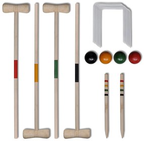 Set Gioco Croquet Di Legno Per 4 Giocatori /